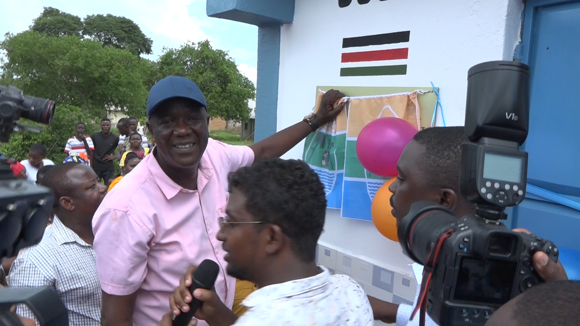 Kilifi Governor Mung'aro when he officially launched the Chamari water project in December last year. He has refuted media reports to the effect that the project was fake.