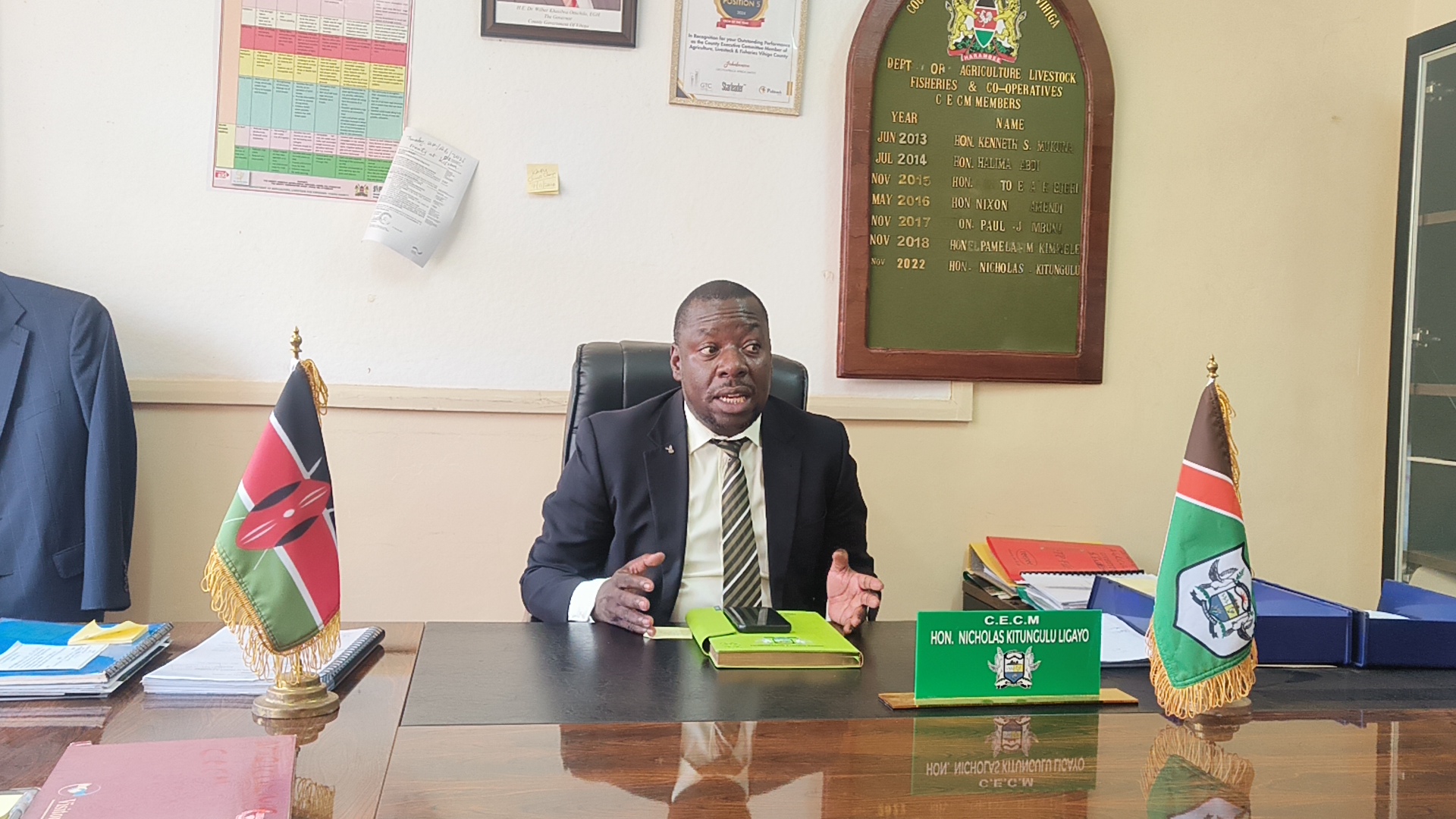 Hon Nicholas Kitungulu, the county executive committee member.