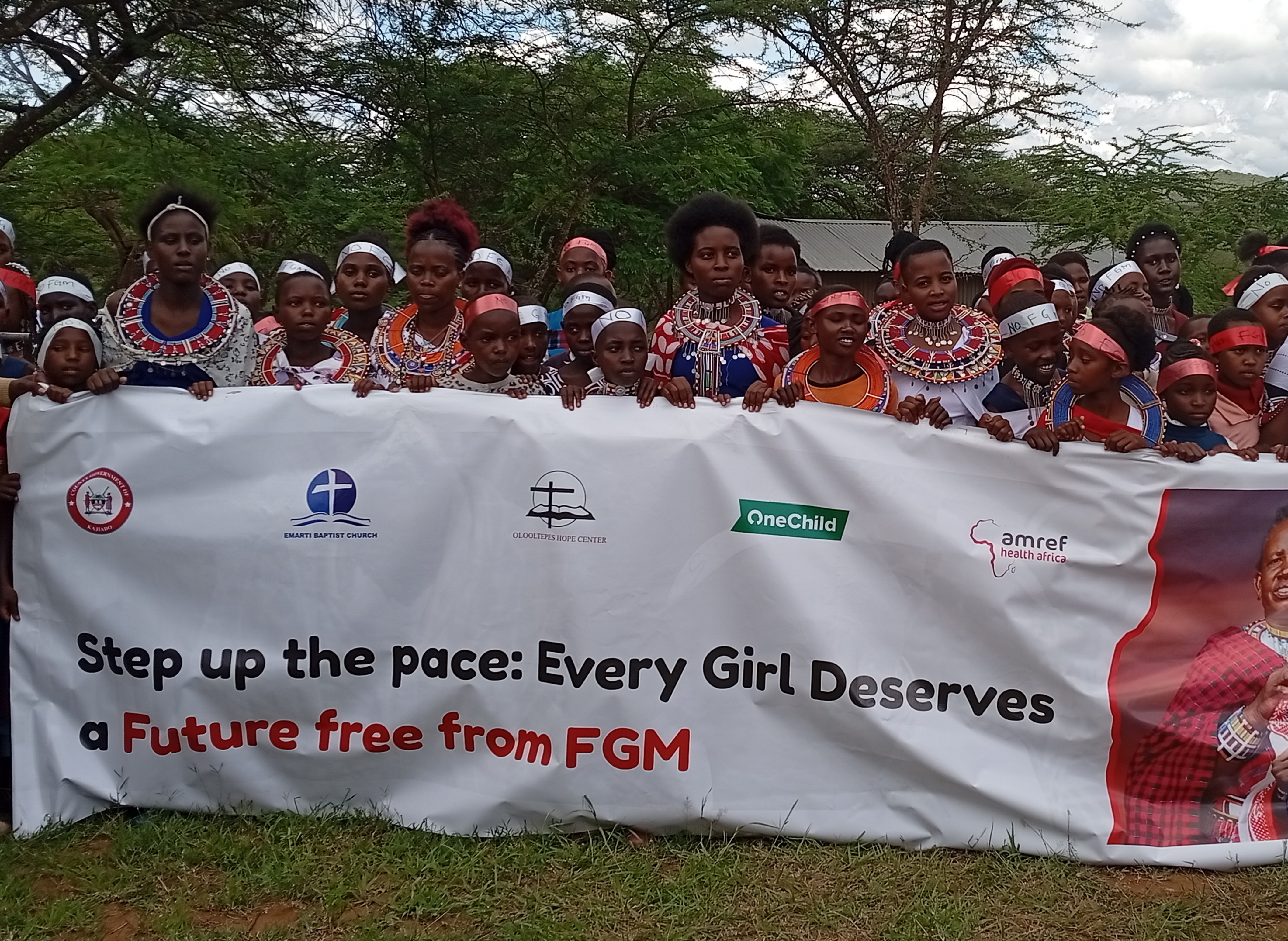 A section of girls who underwent the community led Alternative Rite of Passage at Emarti, Kajiado East. Photo/KNA