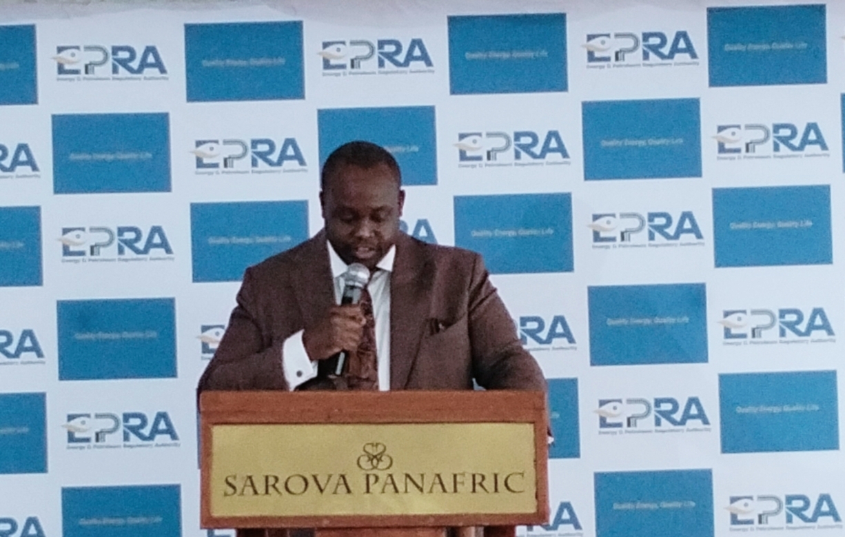EPRA Director General, Mr. Daniel Kiptoo, addresses stakeholders during a public consultative workshop on upstream and midstream petroleum regulations in Nairobi.