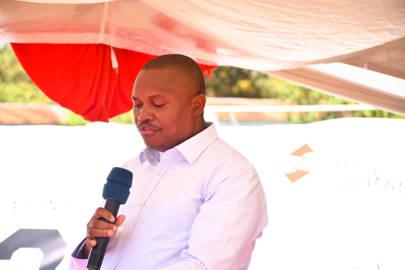 Mining Principal Secretary Elijah Mwangi when he presided over the vibrant graduation and certification ceremony where 120 highly trained professionals were issued with certificates under the RPL at Base Titanium’s Site in Kwale County