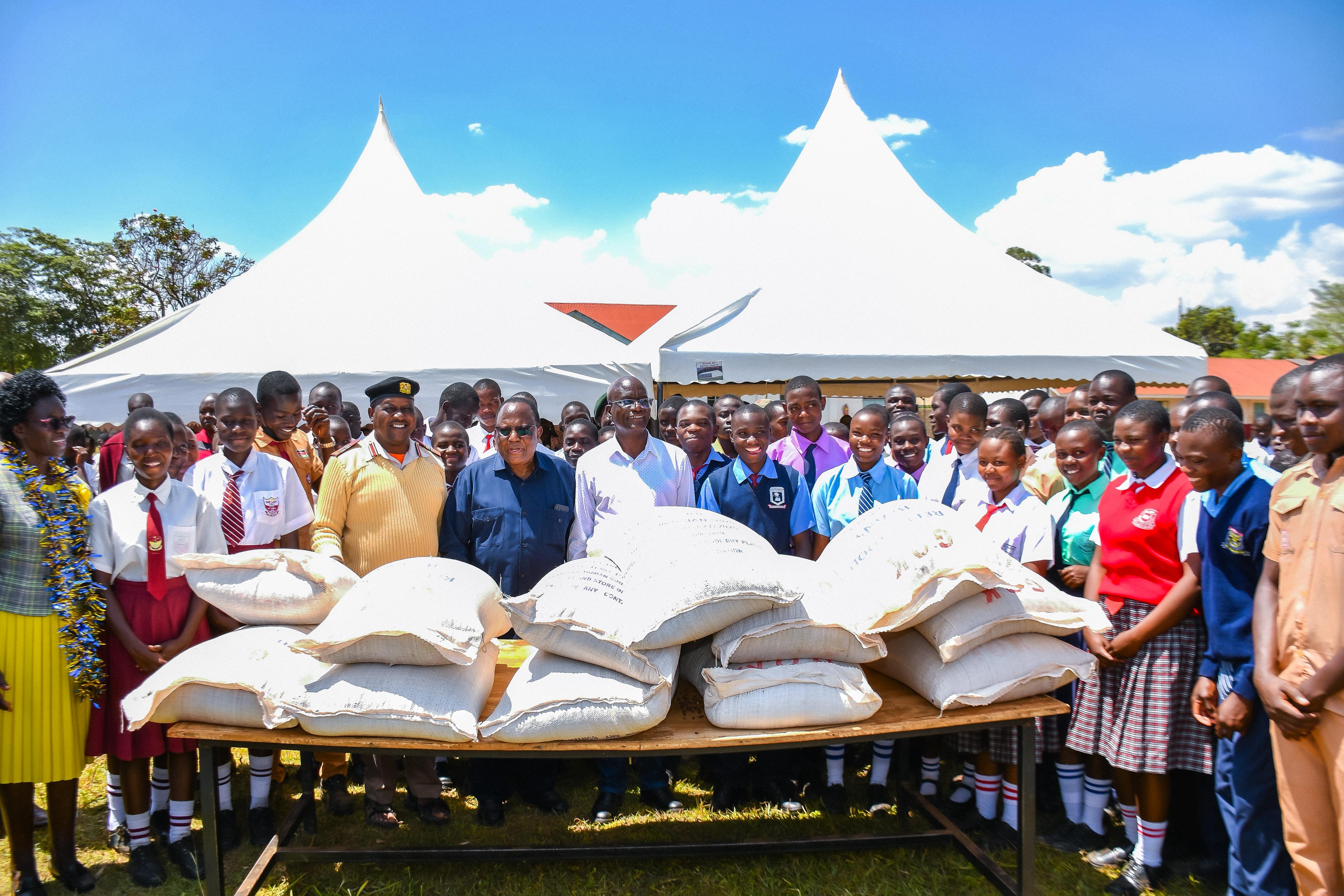 Some of the food rations distributed to schools within Busia under the government school feeding programme.