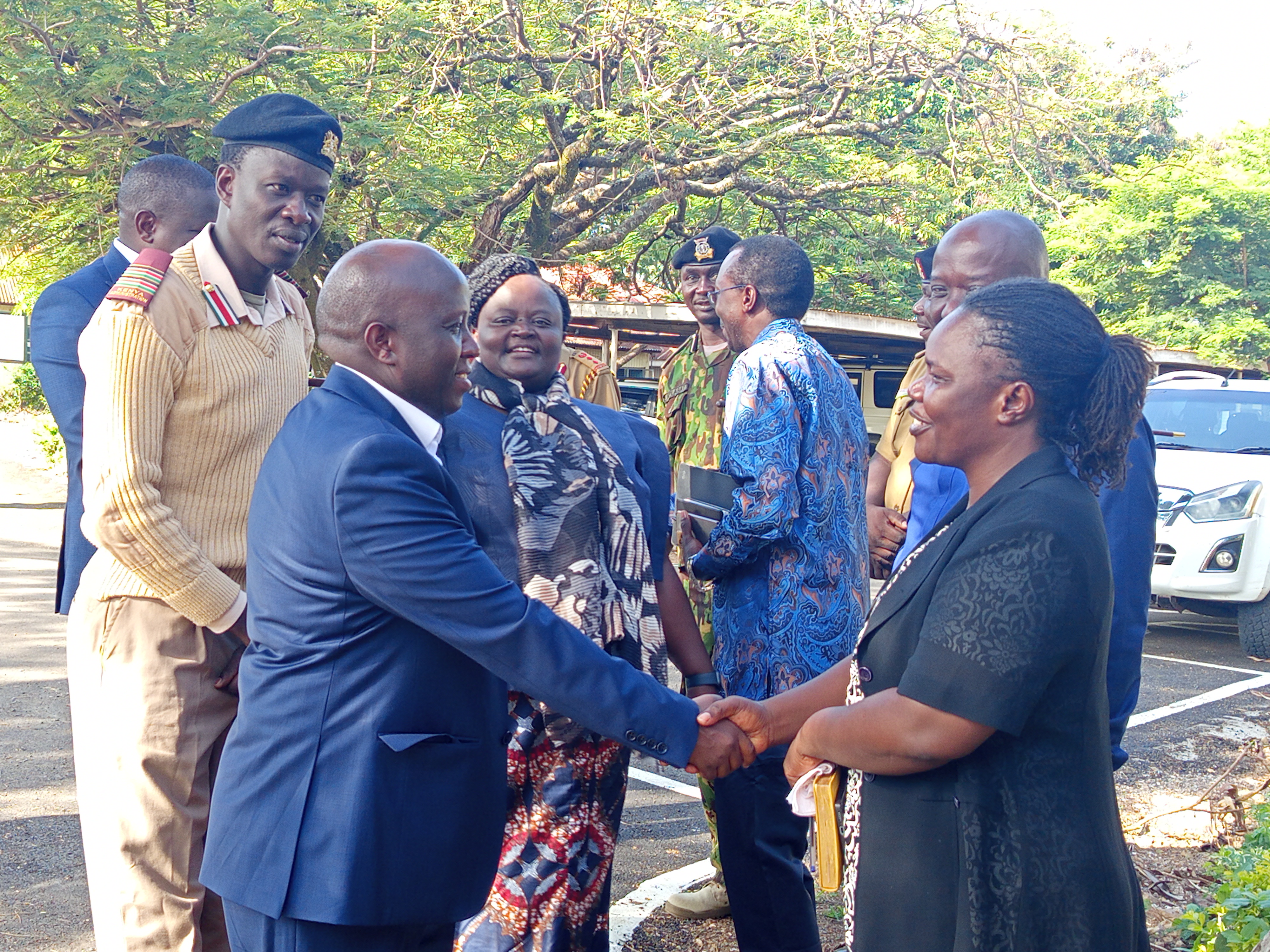 Eng. John Tanui, the Principal Secretary for ICT and Digital Economy arrives at Homa Bay County headquarters during his official tour in theto ascertain the progress of ICT projects. PHOTOS/SITNA OMAR