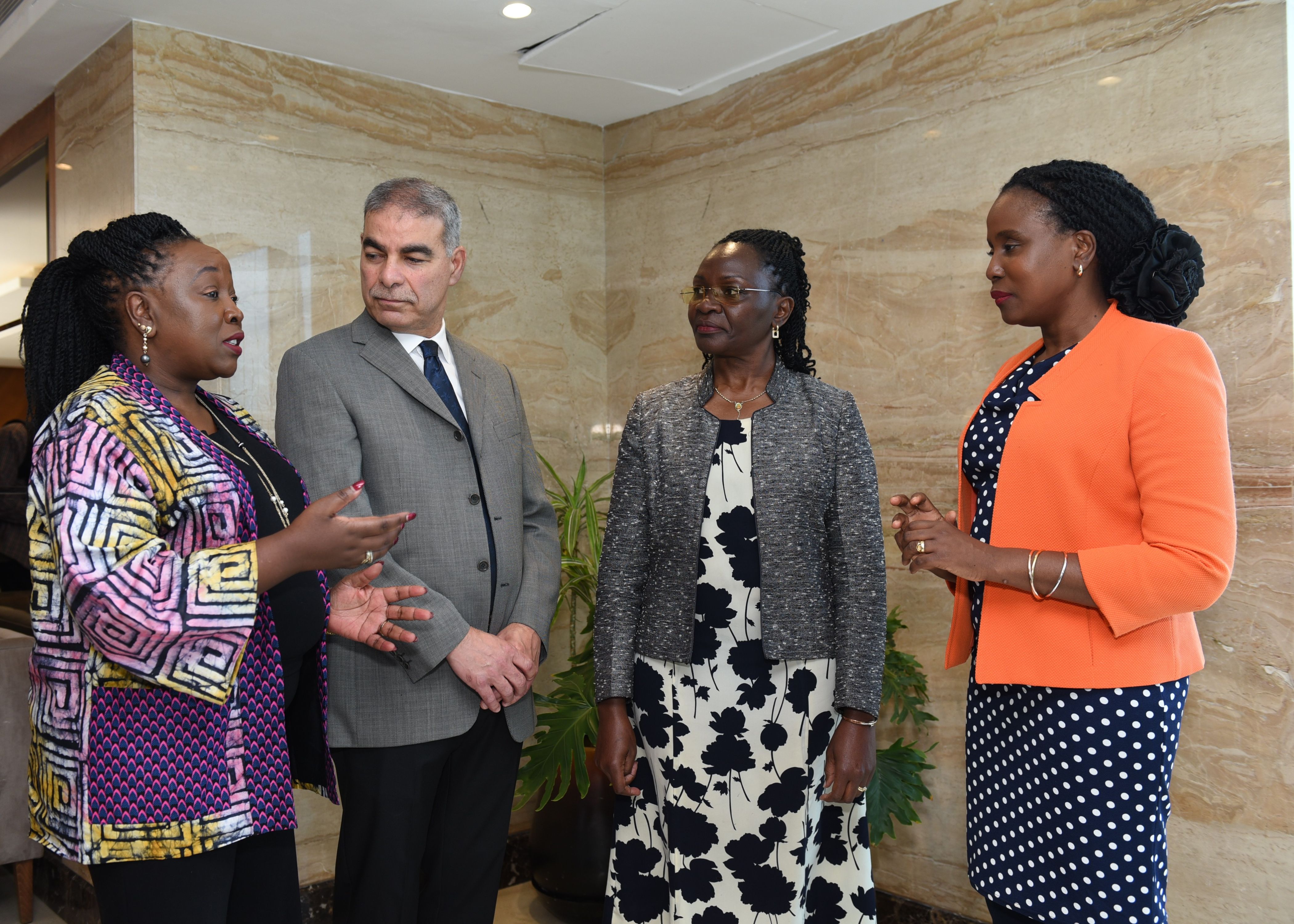 African Population & Health Research Centre Executive  Director Dr. Catherine Kyobutungi, State Department  for Gender and Affirmative Action Secretary Gender Dr.  Josephine Obonyo, International Development Research  Centre Global Health Director Montasser Kamal and  Aga Khan University Graduate School of Media and  Communication Dean Prof. Nancy Booker. 