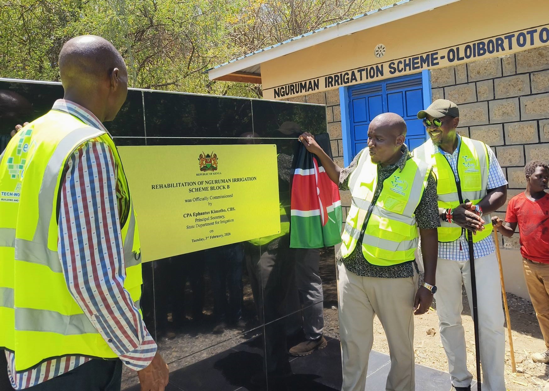 Irrigation PS  Ephantus Kimotho commissions the Sh396 million Nguruman Irrigation Scheme in Kajiado West 
