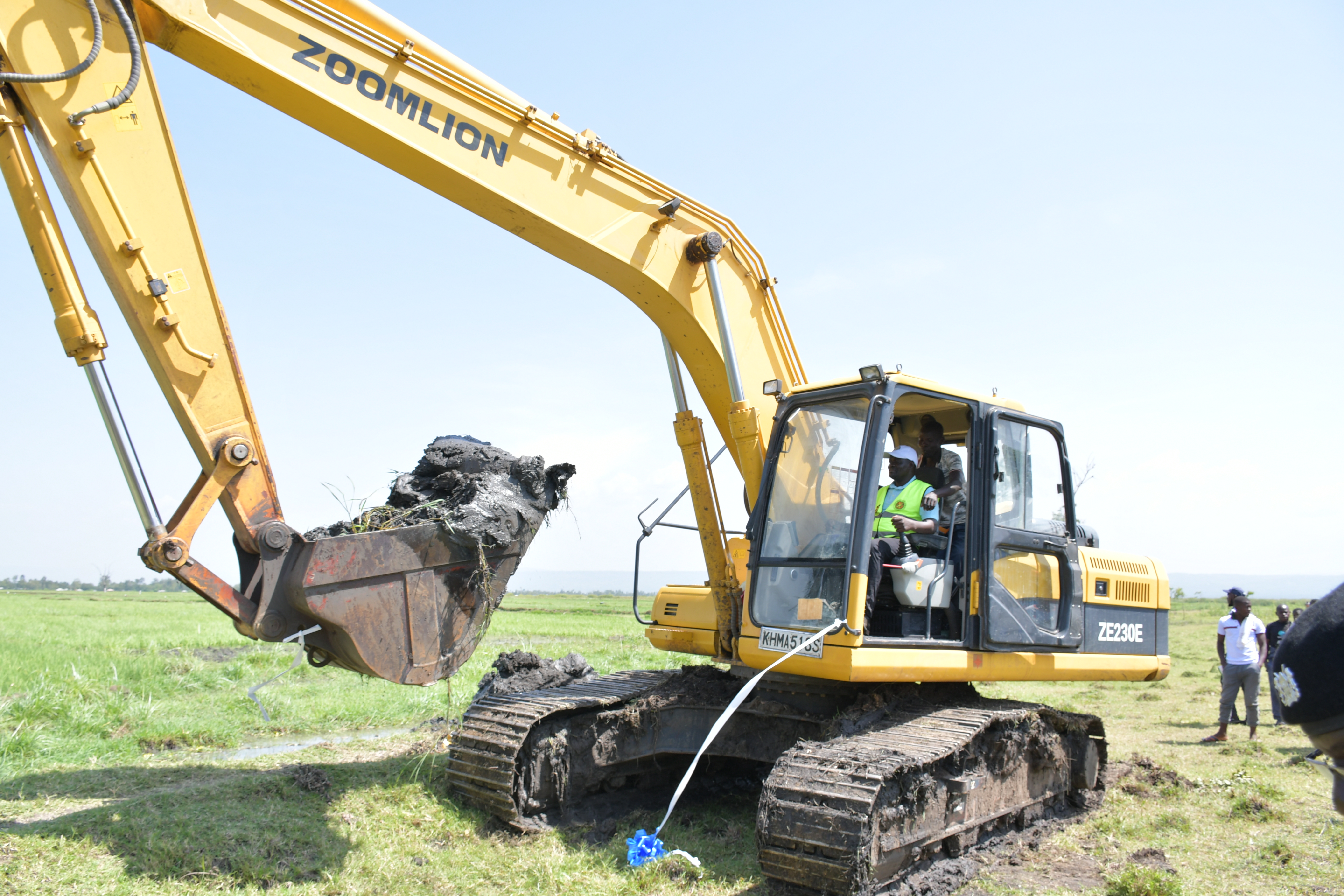 Nyando Member of Parliament Jared Okello launches the construction and rehabilitation of canals at the South West Kano Irrigation Scheme in Kadibo Sub County