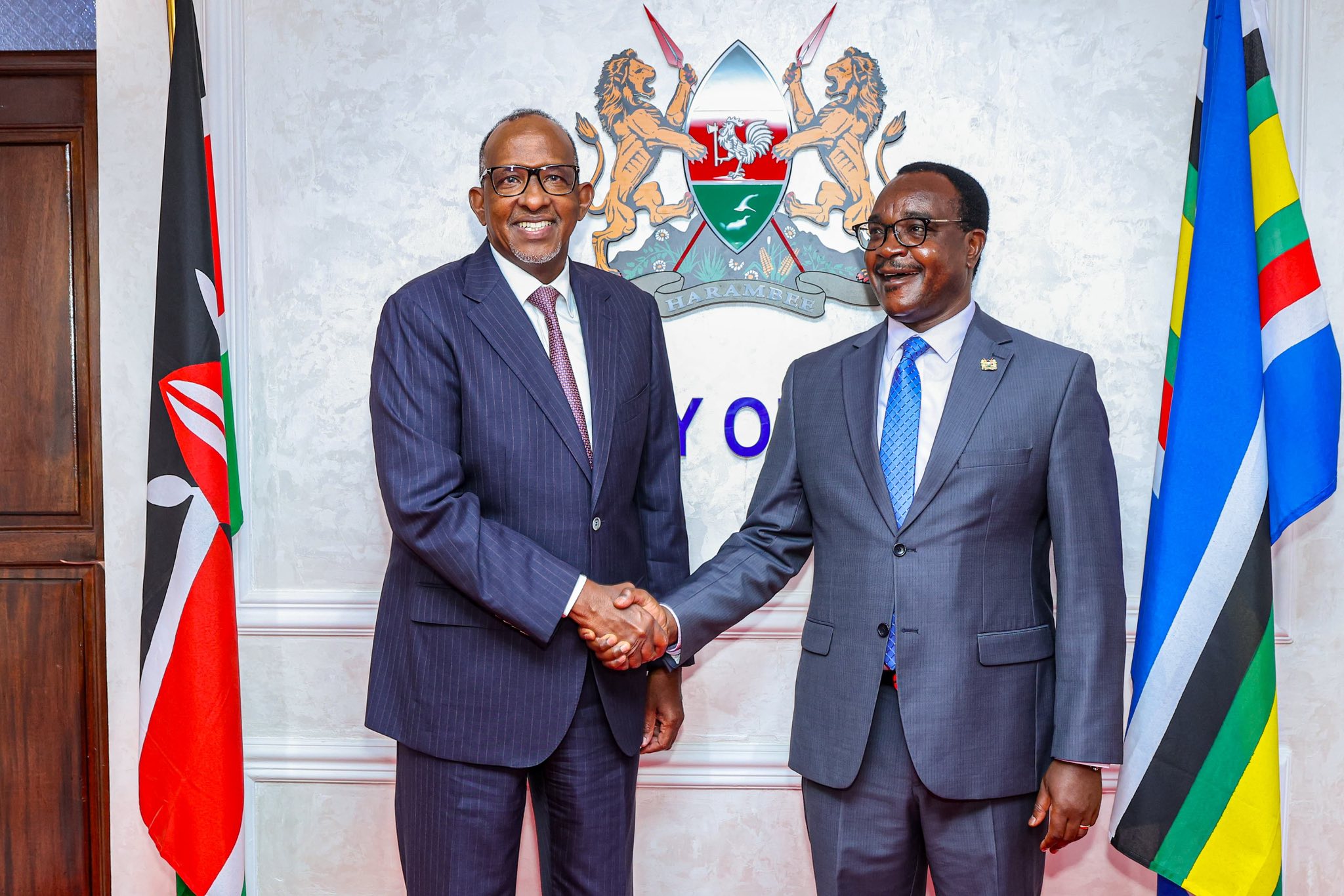 Cabinet Secretary (CS) for Health Aden Duale (Centre Left) and Cabinet Secretary for Education Julius Ogamba (Centre Right) chair a high-level strategic meeting intended to align existing health training programmes with national priorities at the Ministry of Health Headquarters in Nairobi 