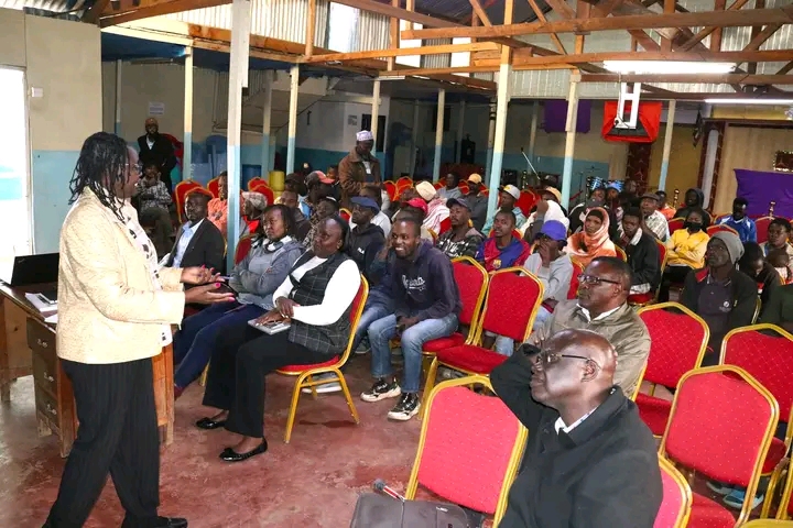 Residents of Gitambaya and Fort Jesus in Kiambu County during the launch of the 10-year Community Development Plan (CDP) aimed at improving their quality of life.