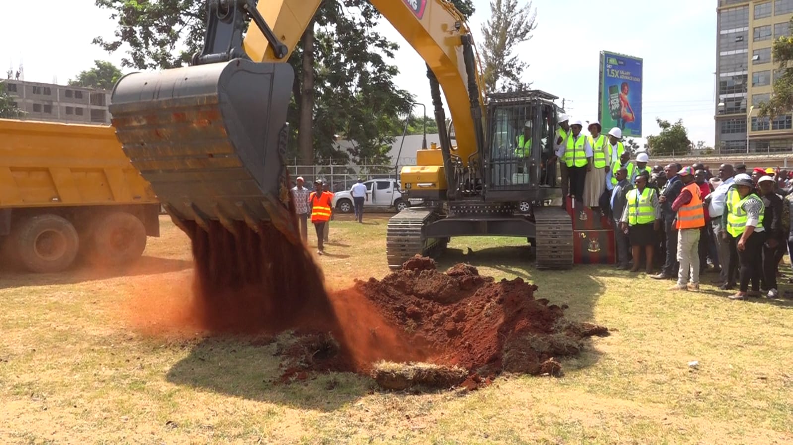. The groundbreaking of the construction of Sh850 million stadium in Thika town.