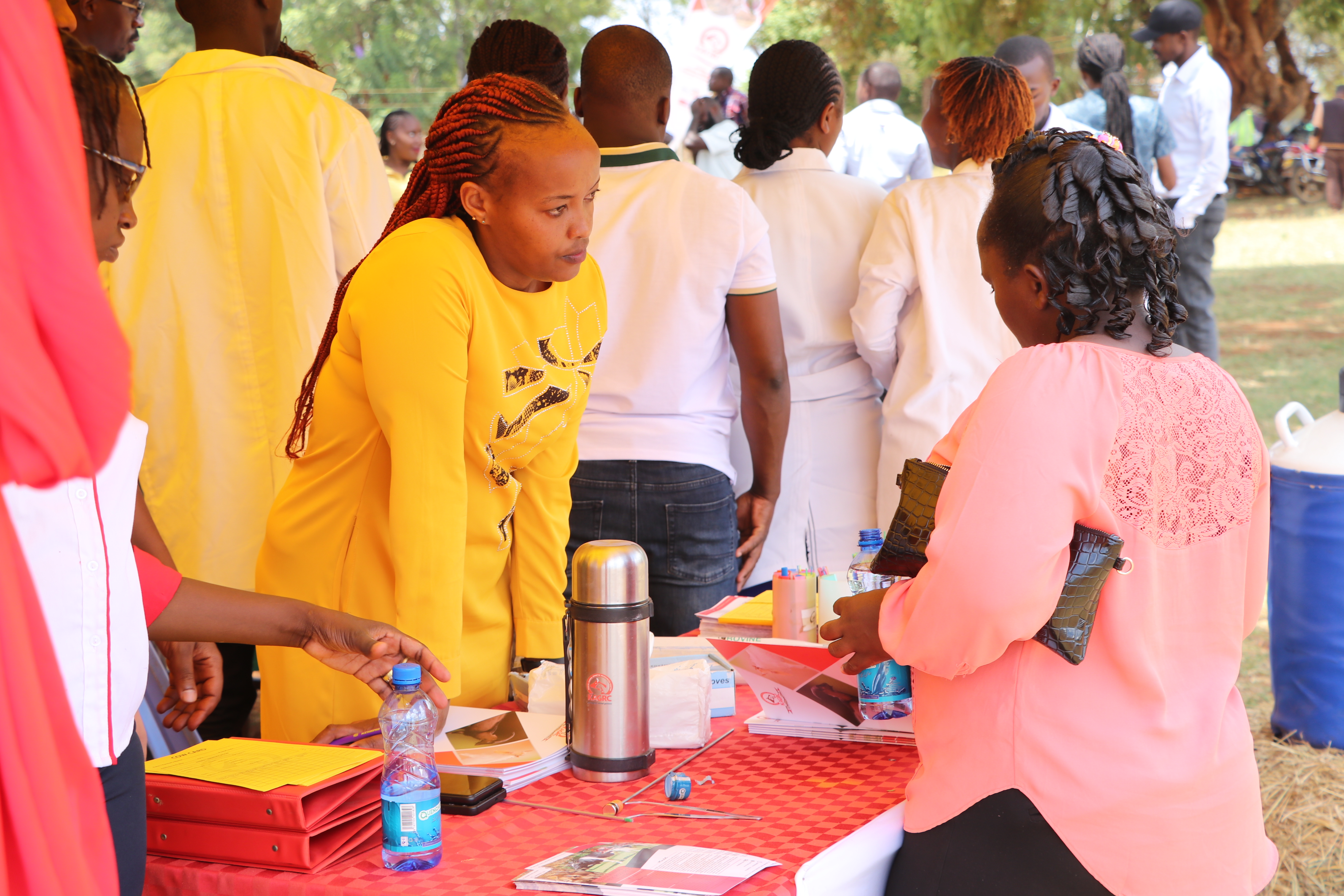 official engaging with goat farmers during an open day at Ahit Domba Mwea constituency Kirinyaga.