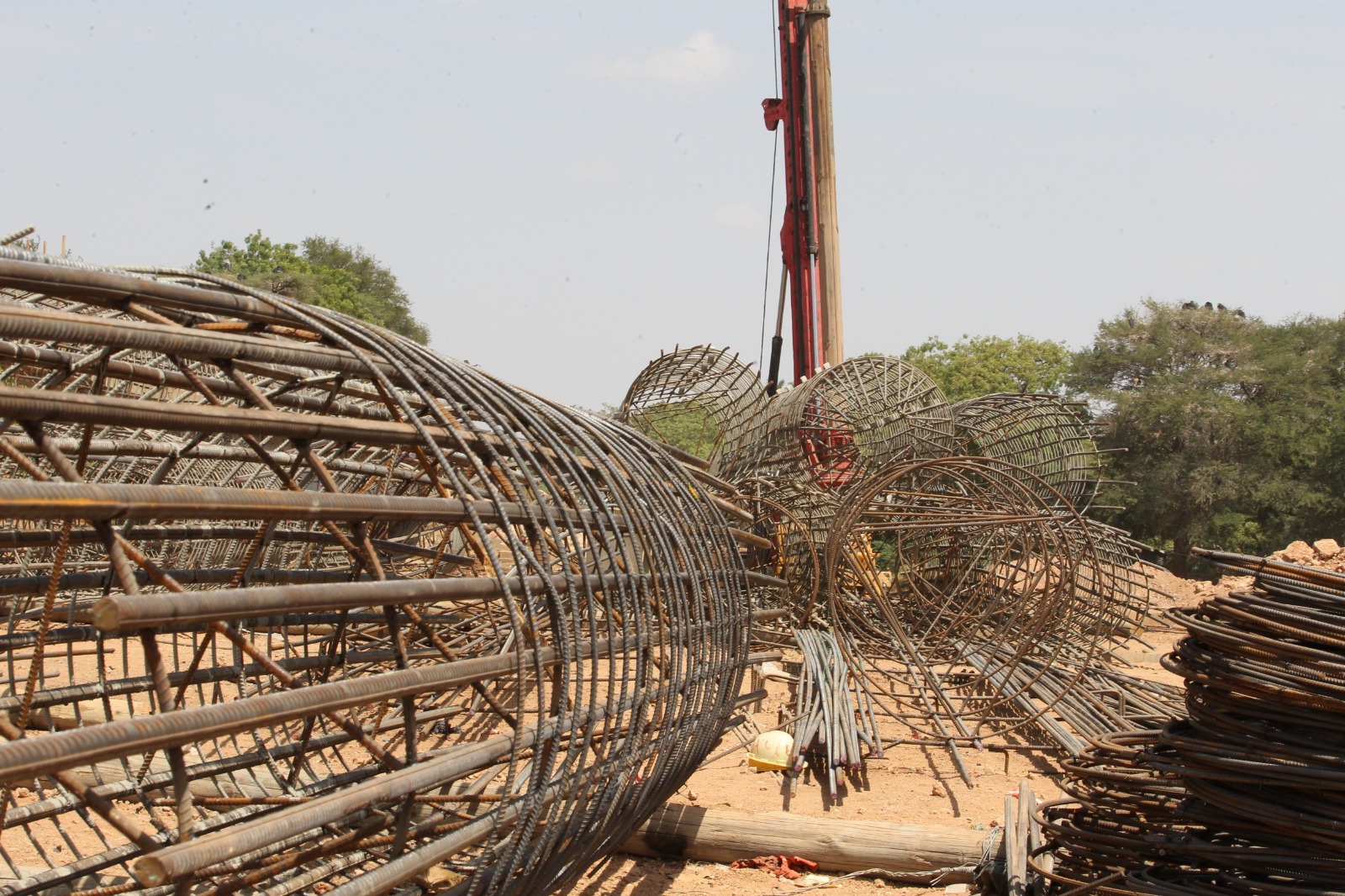 A set of construction material for the new Tana Bridge