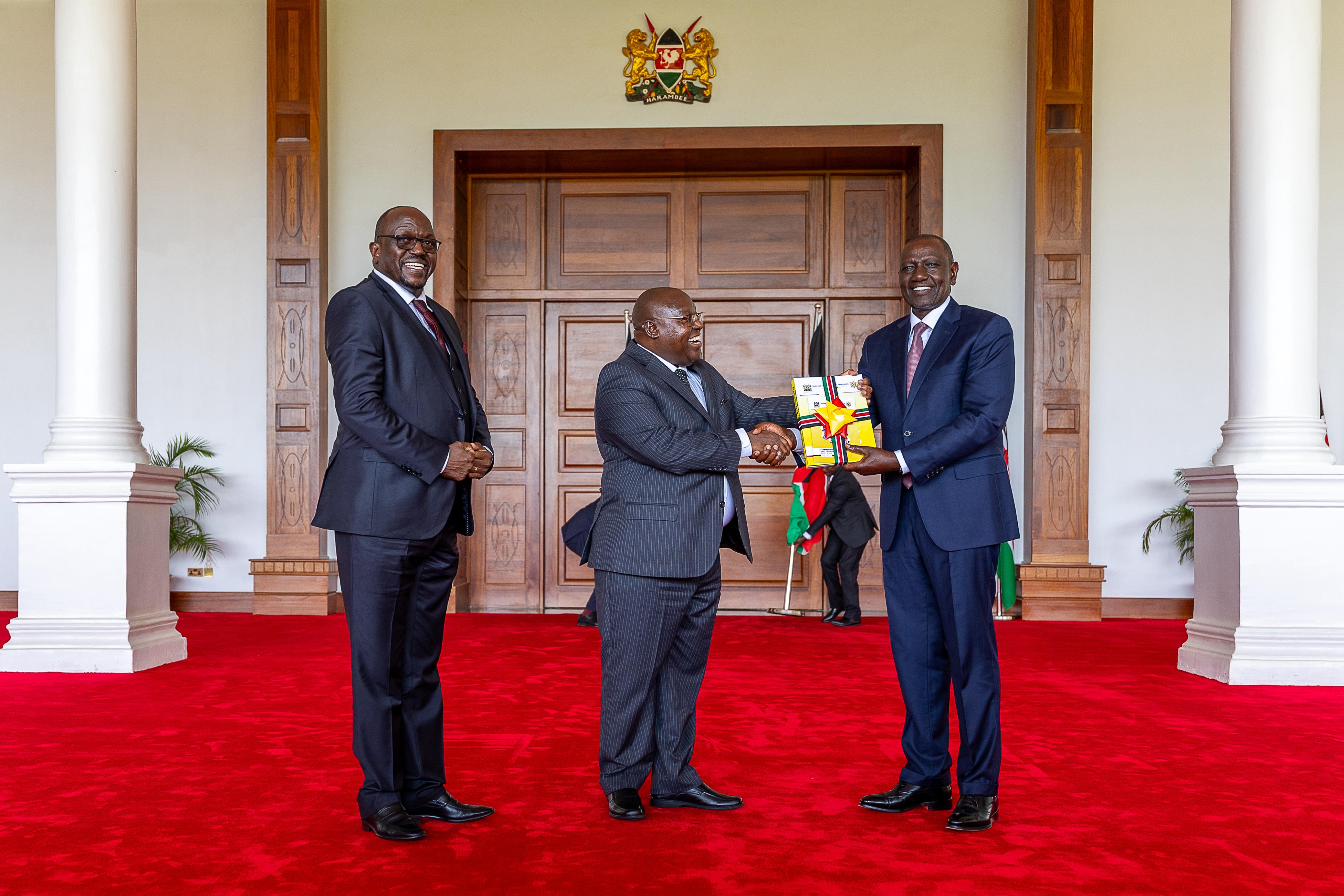 NPS commission chairperson Eliud Kinuthia  and President William Ruto
