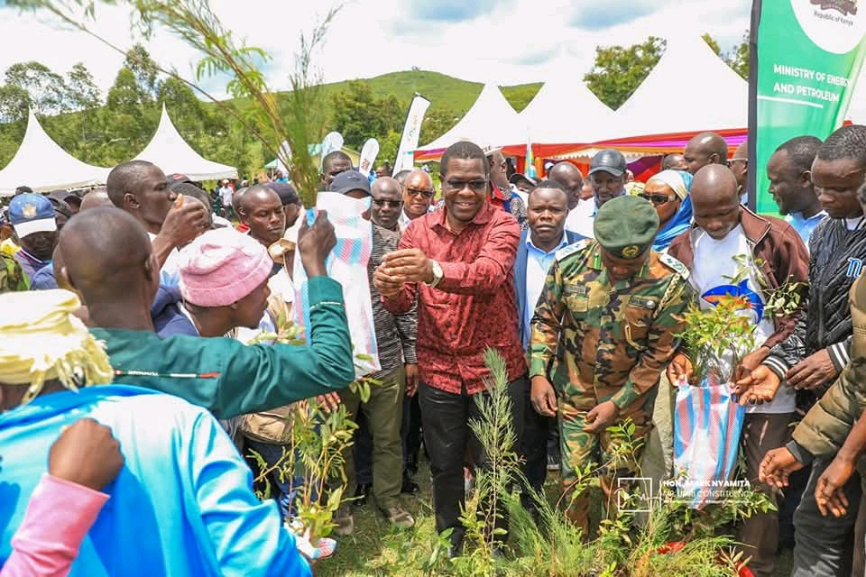 The Cabinet Secretary for Energy and Petroleum, Opiyo Wandayi, at the Gogo Power Plant.