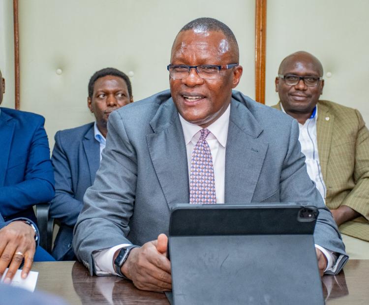 Deputy Chief of Staff for Performance and Delivery Management Eliud Owalo during a performance evaluation event. Photo/GDU