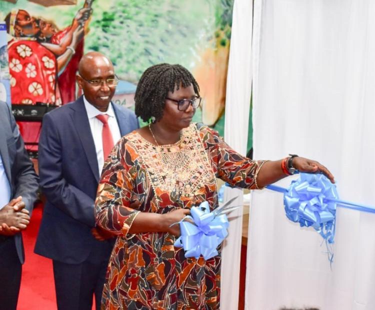 East African community, the Asals and Regional Development Cabinet Secretary,  Beatrice Askul launching the 2023-2027 KVDA strategic plan in Eldoret.