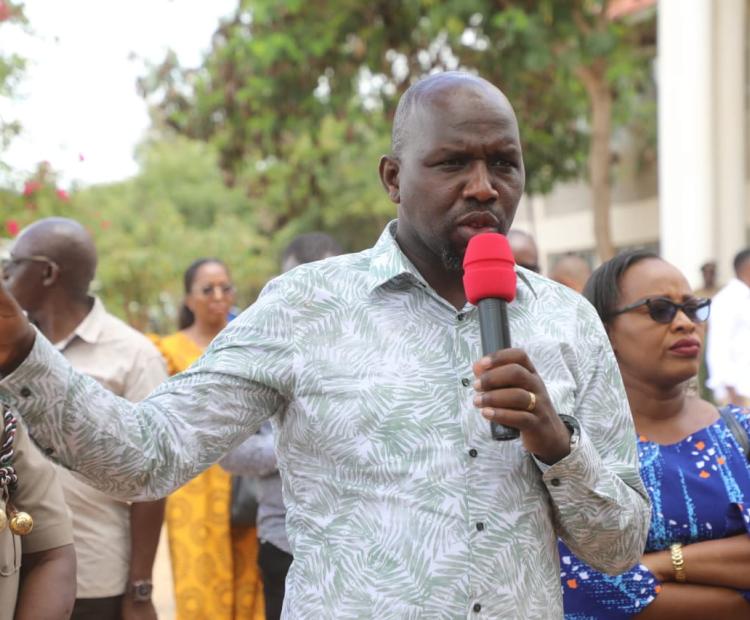 The Cabinet Secretary for Interior and National Administration, Kipchumba Murkomen, speaking after the end of a Jukwaa la Usalama forum at Mwatate, Taita Taveta.