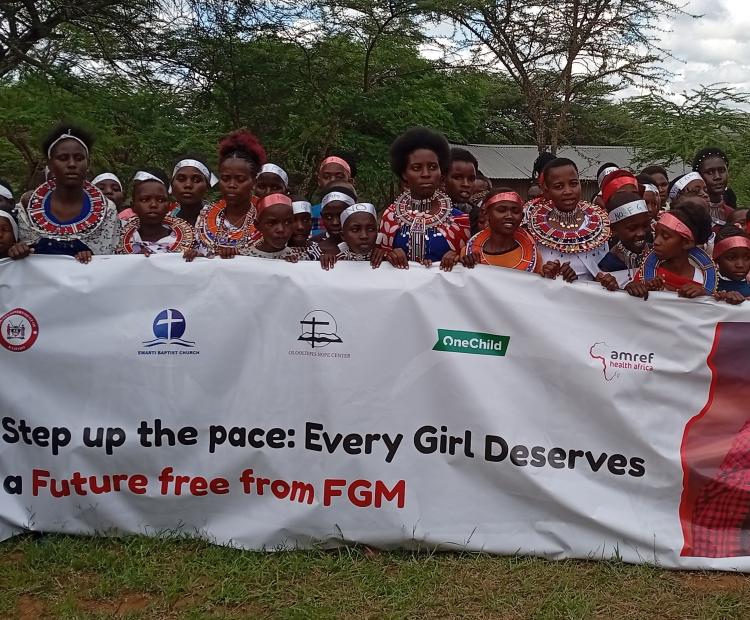 A section of girls who underwent the community led Alternative Rite of Passage at Emarti, Kajiado East. Photo/KNA