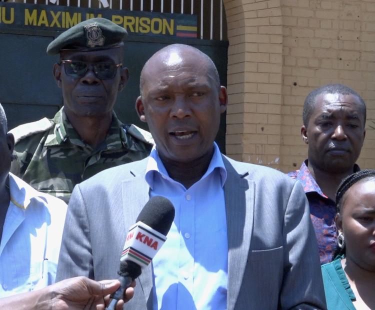 Director of Prisons Farms and Enterprises, Patrick Kariri, during the interview with KNA at the Kisumu Maximum Prison. PHOTO BY CHRIS MAHANDARA