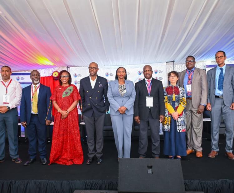 Principal Secretary for Public Health and Professional Standards Mary Muthoni delivers remarks on behalf of Health CS Aden Duale during the opening of the 2nd Primary Health Care Congress at Amref International University, Nairobi.